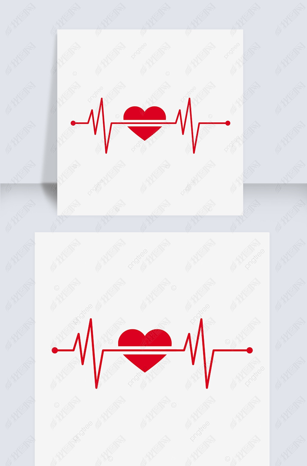 原创红色爱心上的爱情心动曲线版权可商用