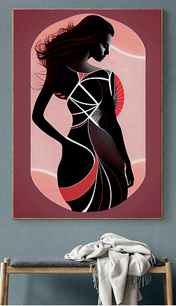 唯美性感女性-现代简约抽象艺术装饰画
