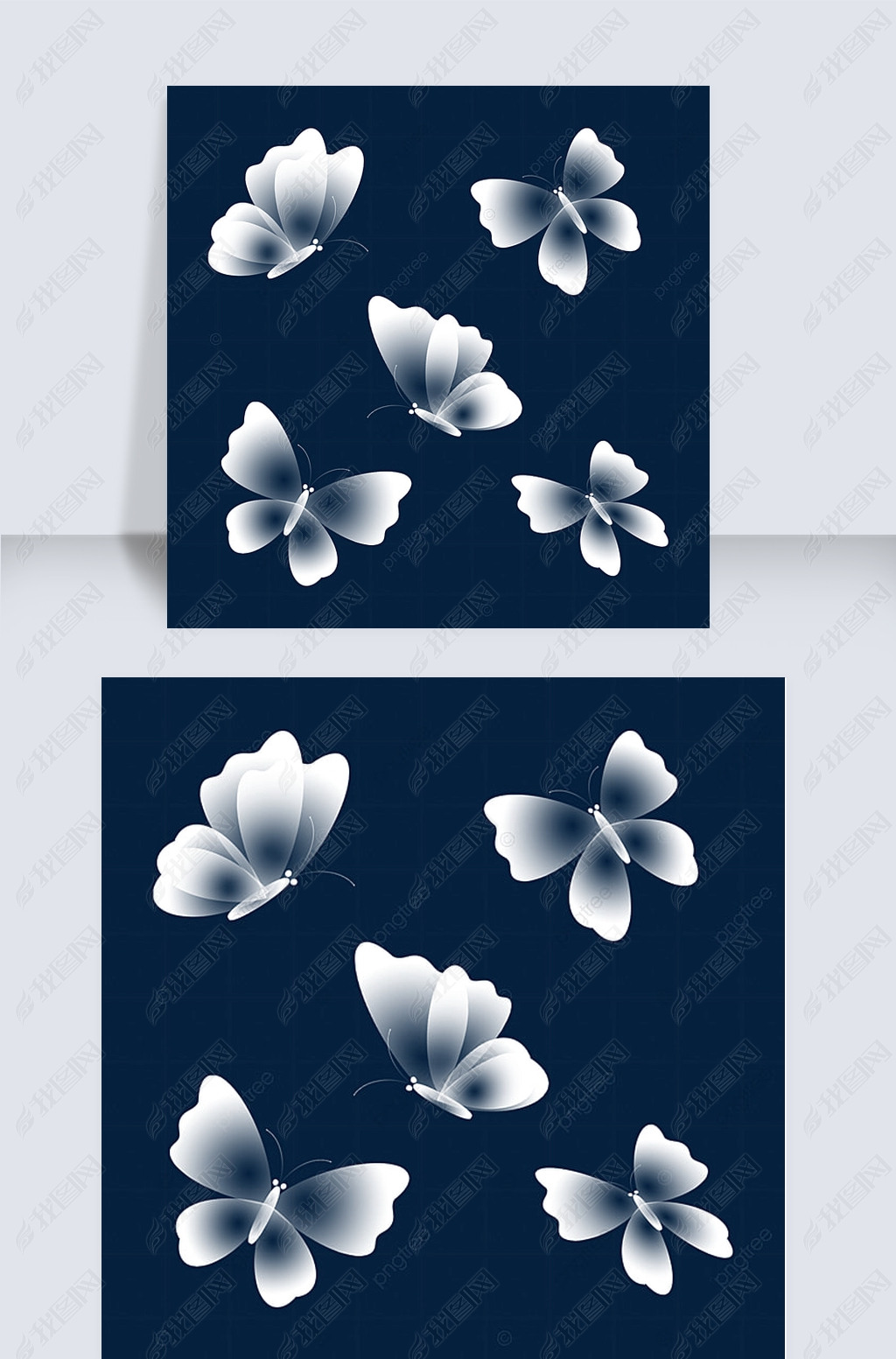 原创白色半透明蝴蝶特效版权可商用