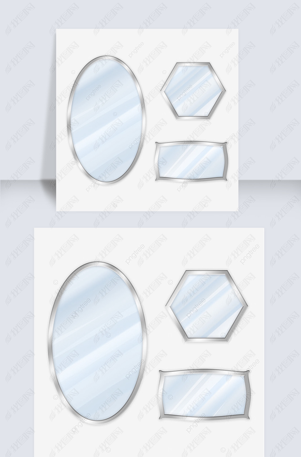 原创镜子组合透明玻璃反射元素版权可商用