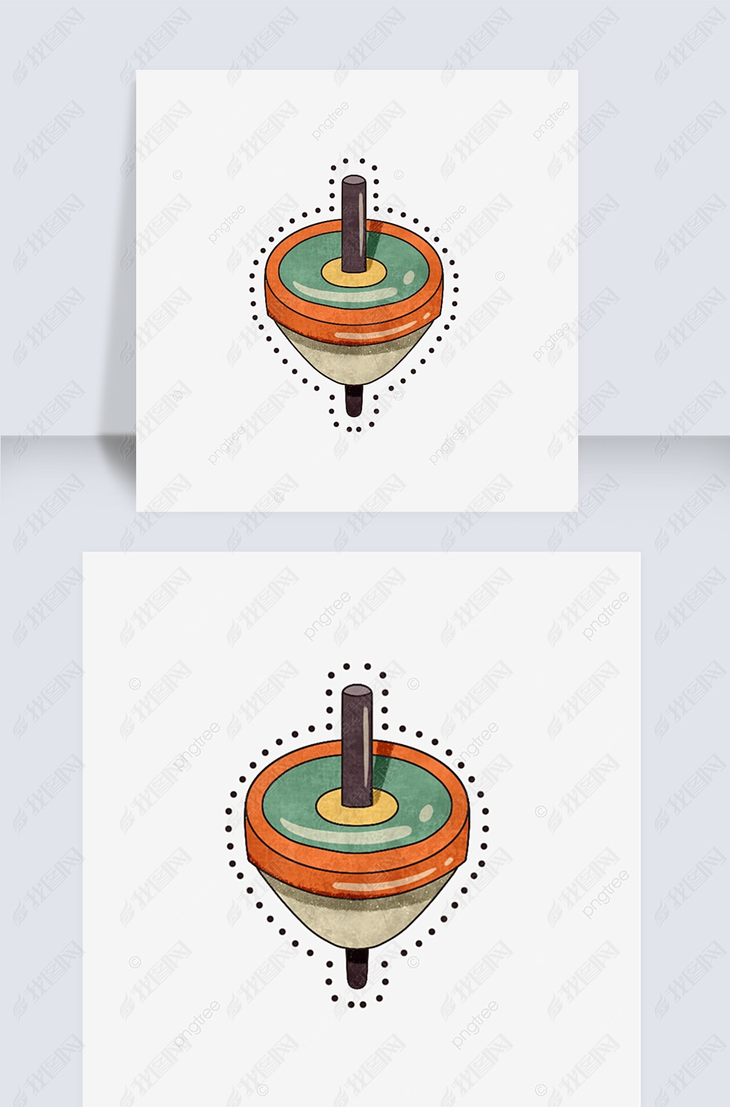 卡通陀螺旋转玩具