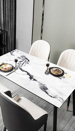 北欧现代简约轻奢爵士白大理石抽象桌布茶几餐桌垫