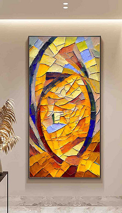 原创手绘马赛克艺术油画装饰画