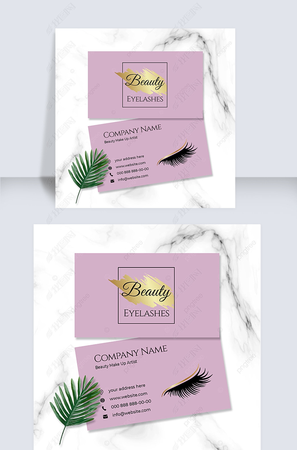 原创现代奢华浪漫时尚高端金色质感美睫工作室名片版权可商用