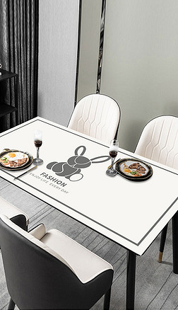 北欧现代简约ins轻奢几何抽象桌布茶几餐桌垫