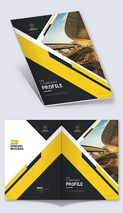 黄色商业宣传画册CDR封面模板