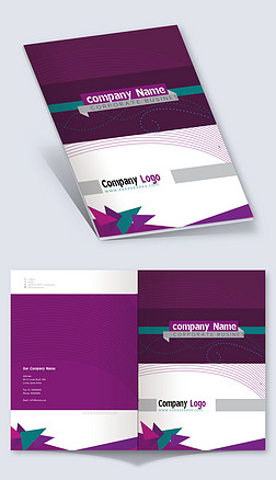 紫色物流公司画册CDR封面模板