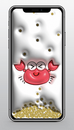 iphone手机壳原创可爱螃蟹发财膨胀风3D壁纸