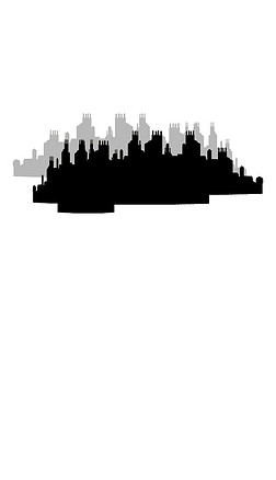 房屋房子城市高楼轮廓黑夜大厦简笔画矢量图1