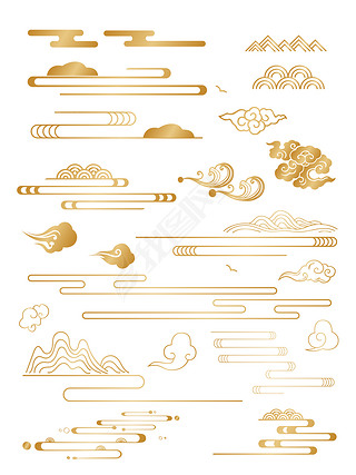 中国风中式传统线性祥云纹线条渐变纹理素材