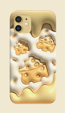 膨胀风立体可爱卡通奶酪手机壳