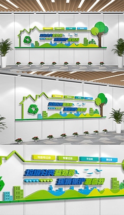 垃圾分类绿色环保文化墙设计