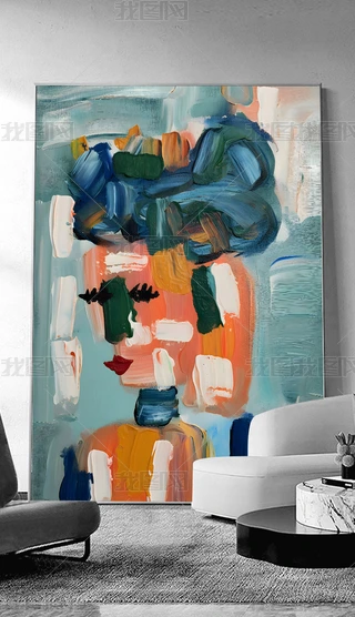 油彩画 人物 抽象的 小丑抽象派画画diy数字油画填充填色手工手绘人物涂鸦涂色油彩画_
