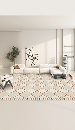 现代简约几何艺术轻奢客厅卧室地毯地垫图案设计