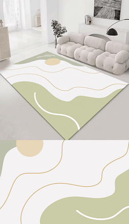 北欧抽象现代简约抽象几何图案线条客厅地毯