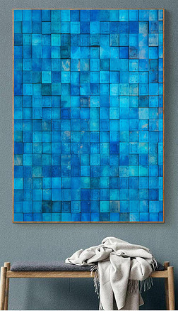 Blue Embossed Square Collage