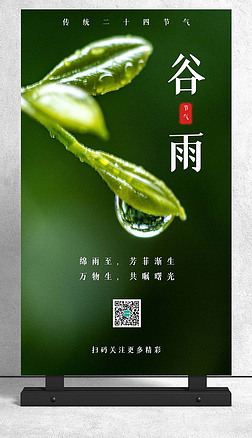 谷雨二十四节气海报设计宣传