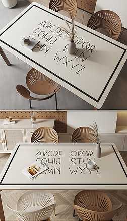 北欧现代极简风字母几垫皮革餐桌垫桌布