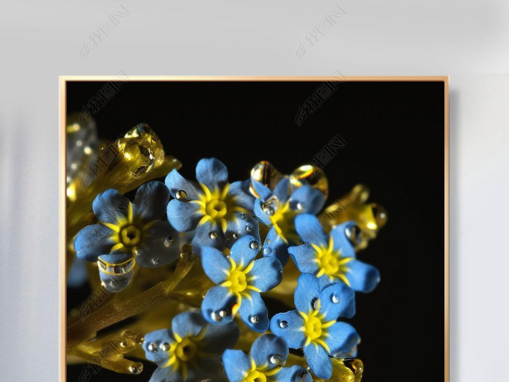 Myosotis sylvatica Hoffm glossy transparent caustics optical fantastic composition