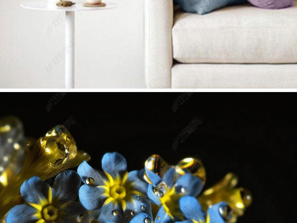 Myosotis sylvatica Hoffm glossy transparent caustics optical fantastic composition