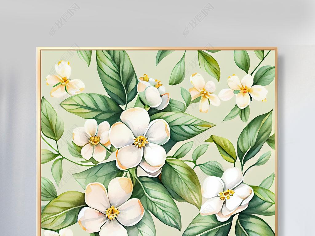 Jasmine Watercolor Pattern Cute and Lovely Nursery Artwork