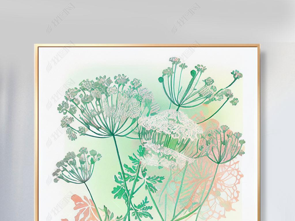 Queen Annes Lace Watercolor Pattern  Bright  Sweet Nursery Art