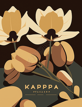 简约扁平设计的Kapok花装饰海报