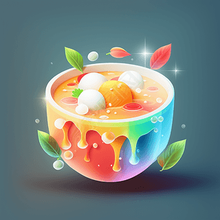 Լ3DԪFrosted Glass Luminous Color Icon Soup