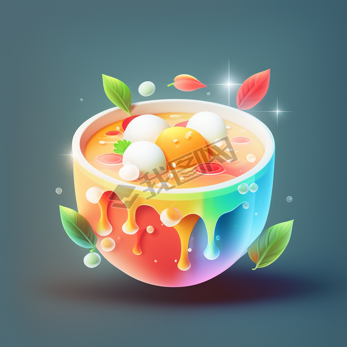 Լ3DԪFrosted Glass Luminous Color Icon Soup