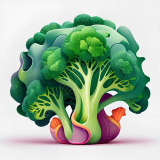清新可爱的Broccoli插画矢量图和卡通插画素材 图片素材 无水印PNG格式 Soft Edges