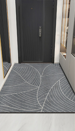 现代简约北欧轻奢抽象几何入户地毯进门地垫