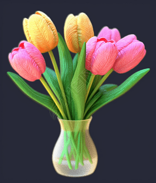 ²廨ƷFour Tulips in a Bouquet with a Vase