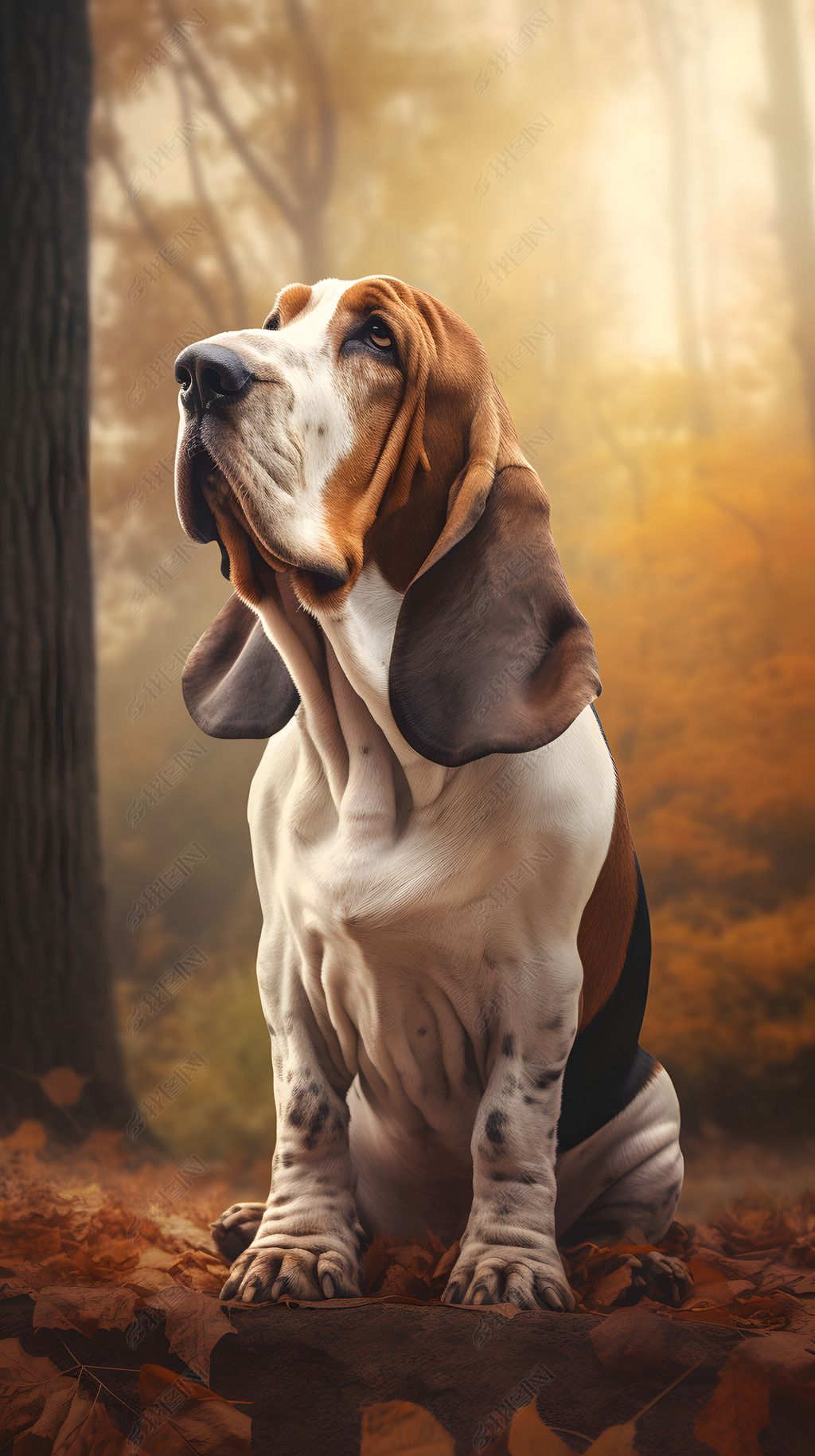 巴吉度狗宠物动物摄影图海报手机端竖图竖图背景