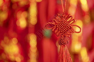 红色中国结新春祝福图片