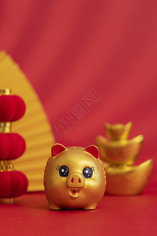 小猪存钱罐新春祝福图片