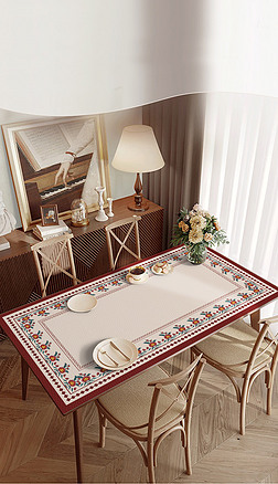 现代美式欧式花型图案桌垫餐垫茶几餐桌皮革桌垫