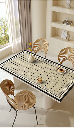 现代极简风诧寂轻奢几何图形北欧皮革桌垫餐垫茶几垫