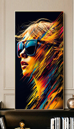 多彩艺术抽象北欧美女装饰画