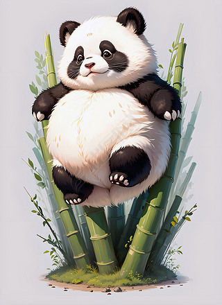 数字艺术国宝熊猫个性插画创意动物元素设计素材免抠