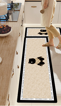 北欧大牌熊现代简约家居地毯卡通地垫厨房地垫脚垫