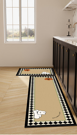 北欧大牌兔子现代简约家居地毯卡通地垫厨房地垫脚垫