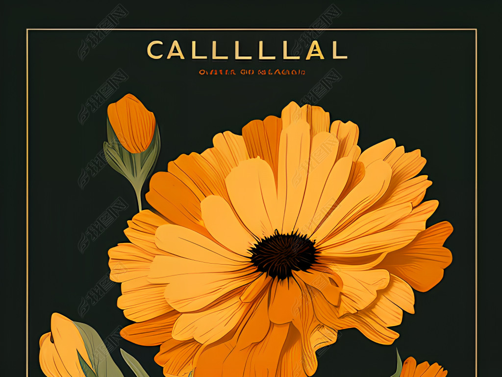 Calendula officinalis ͼƽƲ廭ͼ