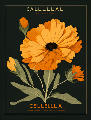 Calendula officinalis ͼƽƲ廭ͼ