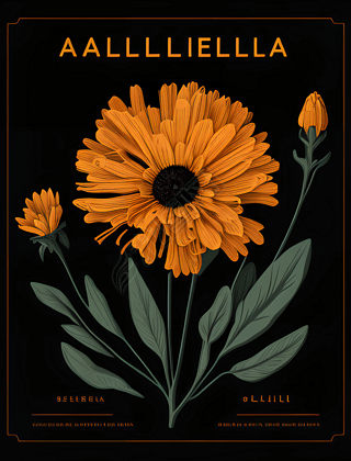 򵥻ͼ Calendula officinalisװԺӡˢ廭ͼ