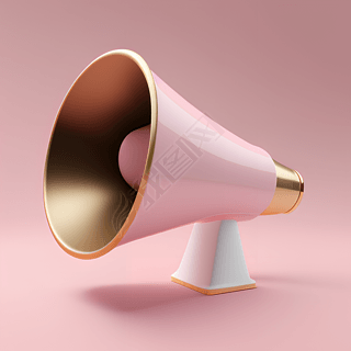 8K Megaphone Icon Design with Volumetric Light on Pink and White BackgroundԪ