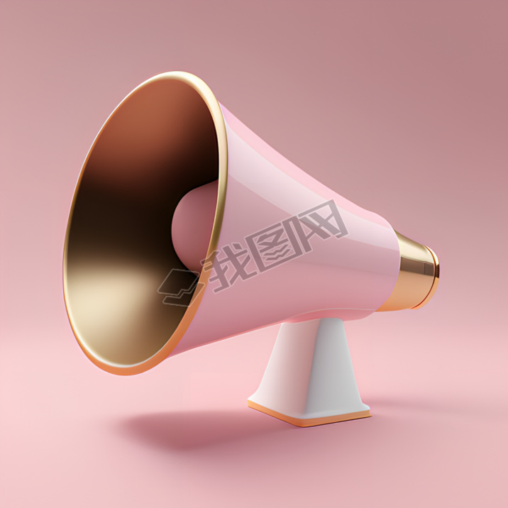 8K Megaphone Icon Design with Volumetric Light on Pink and White BackgroundԪ