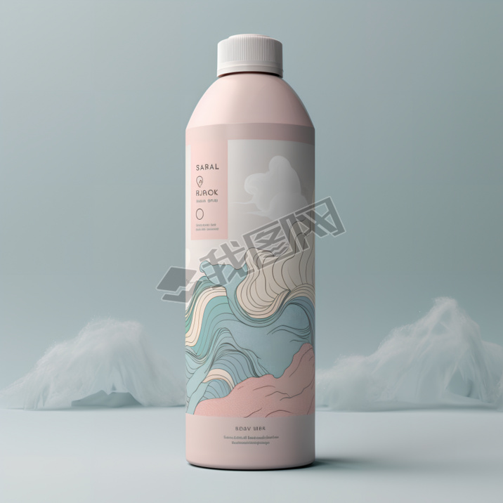 Pastelcolored Shampoo with Sea Waves DesignӰͼ