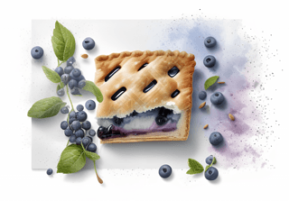 蓝莓派图片白色背景清新贝蒂克斯波特风格矩形田野线条简洁高清摄影图
