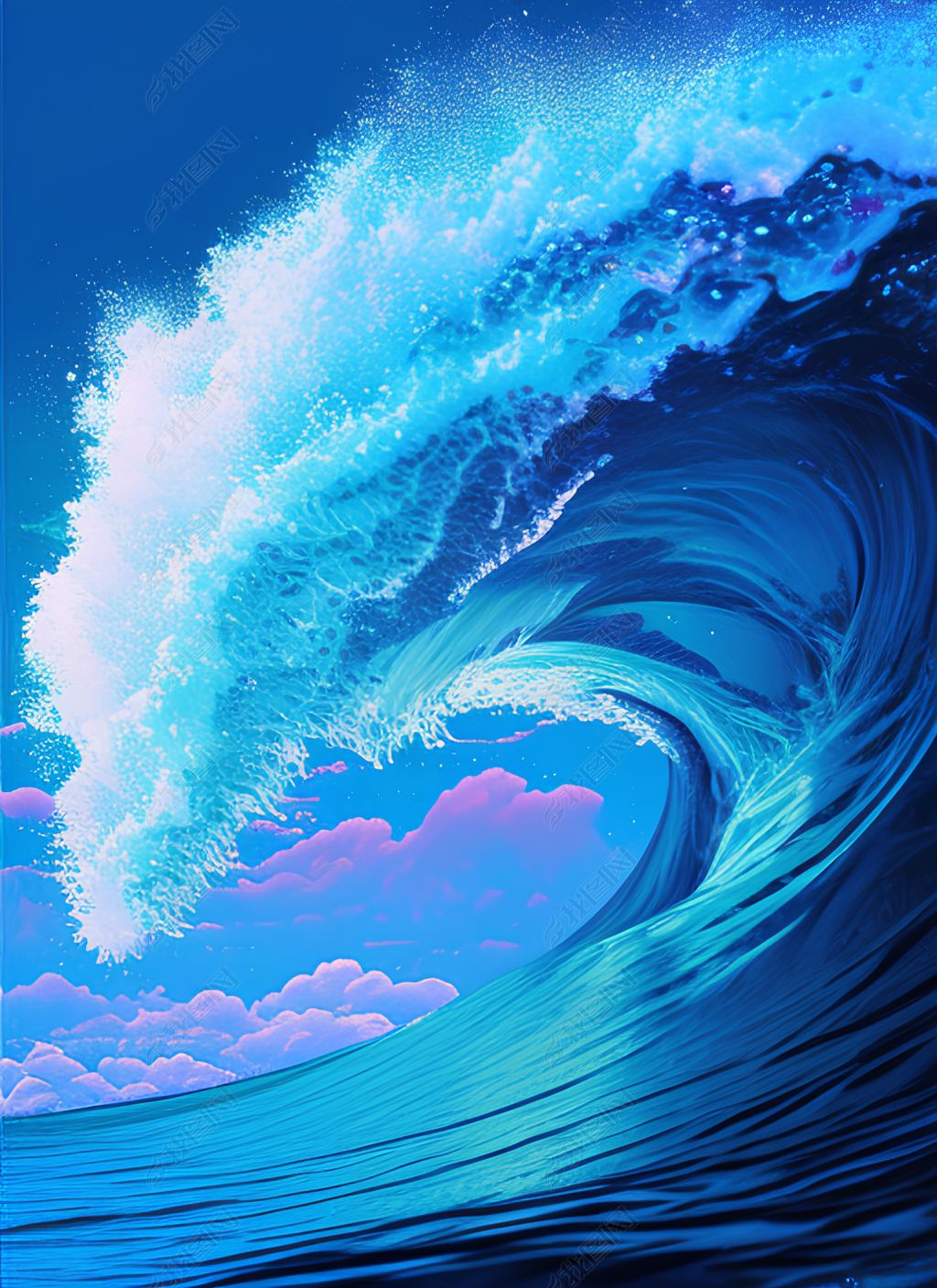 自然现象海啸背景插画插图