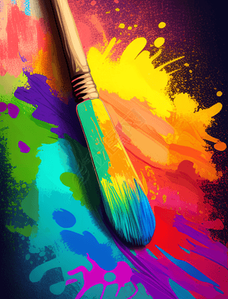 缤纷色彩跨界处理免费画笔生动狂野的绘画体验元素